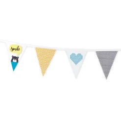 Wimpel-Kette aus Papier, weiß, 2 Stück