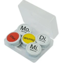 Wochentags-Magnete 10-tlg. in Box