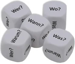 Würfel-Set Deutsch "Fragewörter" 5-tlg., 16 mm