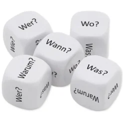 Würfel-Set Deutsch "Fragewörter" 5-tlg., 16 mm