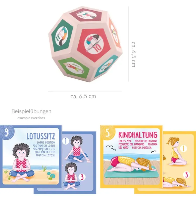 Yoga-Set für Kinder mit Würfel und Karten, 13-tlg.