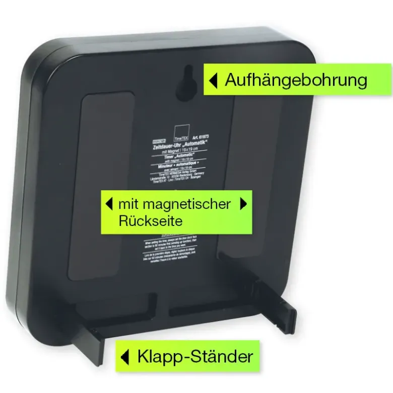 Zeitdauer-Uhr "Automatik" magnetisch, 19x19 cm