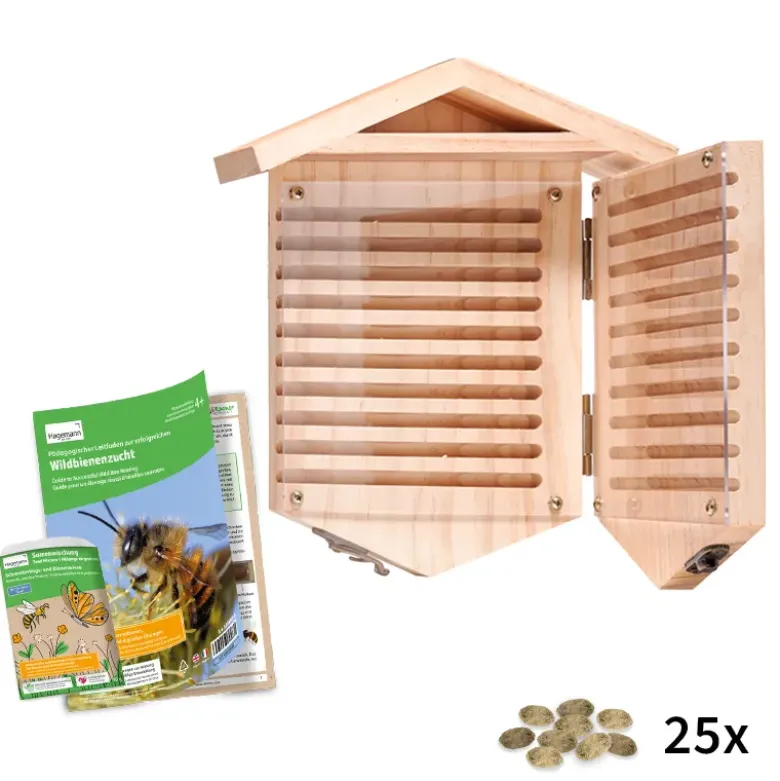 Zuchtset "Wildbienen" kompakt zum Aufklappen, Rote Mauerbiene, 4-tlg.